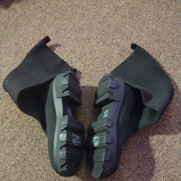 H&M Knitted Stretch Platform knee boots 7.5 New - Picture 3 of 5